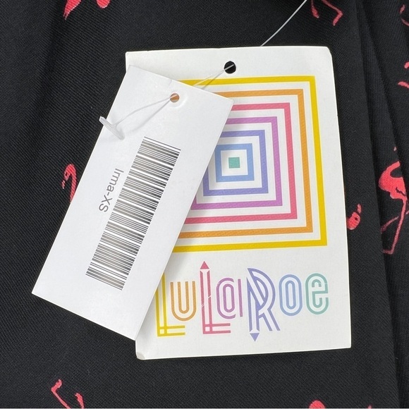 NEW XS LULAROE BLACK PINK FLAMINGO TEE IRMA STYLE OVERSIZED  FLORIDA  TUNIC - Picture 12 of 13